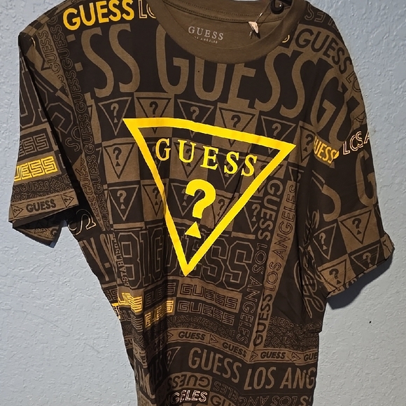 GUESS Men's Brown Graphic T-Shirt - Picture 1 of 3